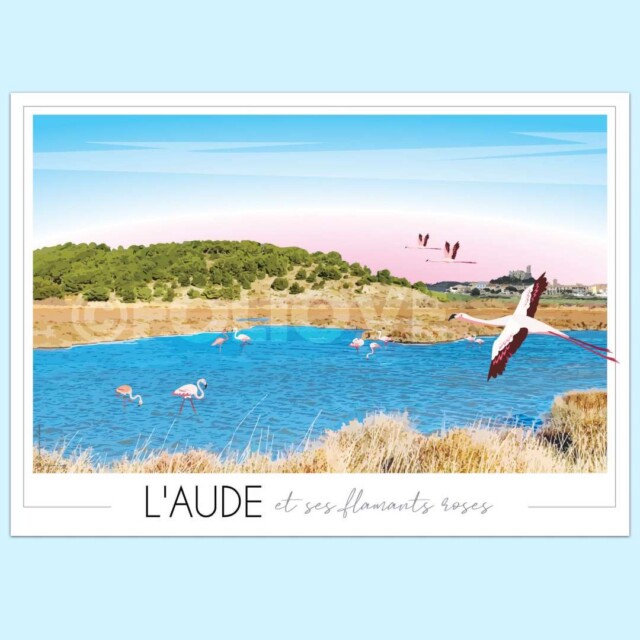 Foliove - Affiche Aude et ses flamants roses