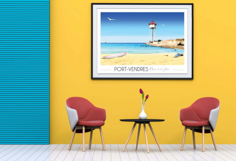 Foliove - Affiche de Port Vendres - Phare de la jetée
