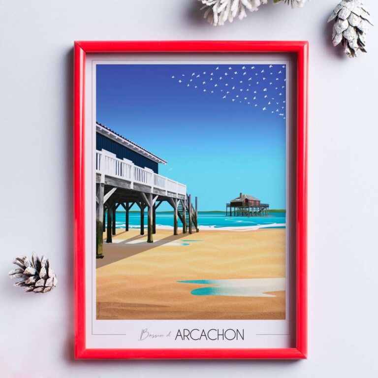 Foliove - Affiche Cabanes tchanquées - Arcachon