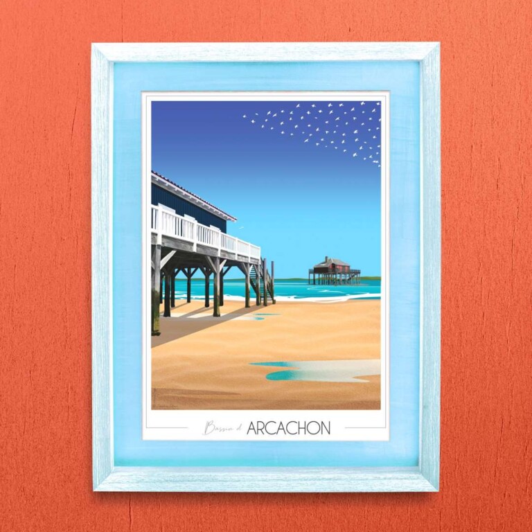 Foliove - Affiche Cabanes tchanquées - Arcachon