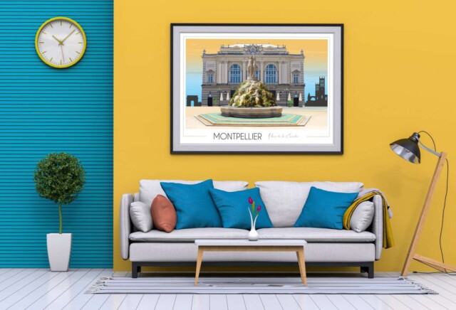 Foliove - Affiche Montpellier Place de la Comédie 3 grâces