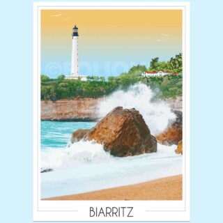 Foliove - Affiche Phare de Biarritz
