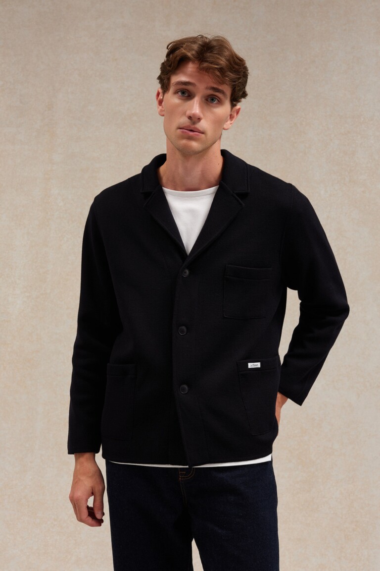 Le Minor - Blazer Milano bleu marine en laine mérinos pour homme