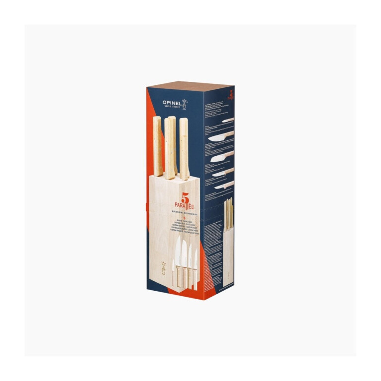 OPINEL - Bloc OPINEL avec 5 couteaux de cuisine Parallèle - 2 modèles