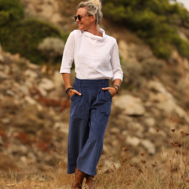 Quintessence - Blouse Catherine bel armuré de coton blanc