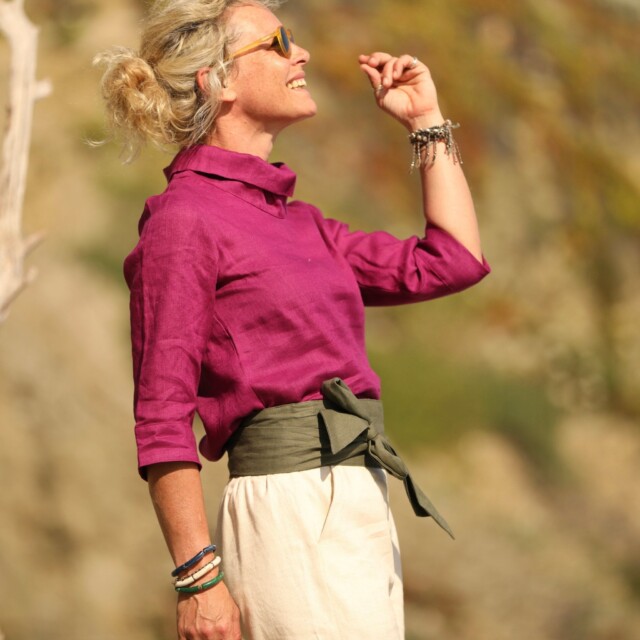 Quintessence - Blouse Catherine en lin bougainvillier