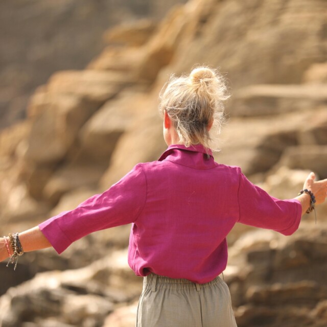 Quintessence - Blouse Catherine en lin bougainvillier