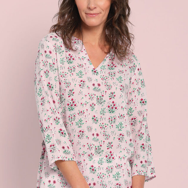 Maison Solfin - Blouse en viscose col tunisien Made in France| B.Solfin