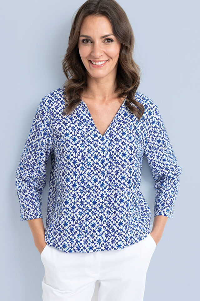 Maison Solfin - Blouse en viscose col tunisien Made in France| B.Solfin