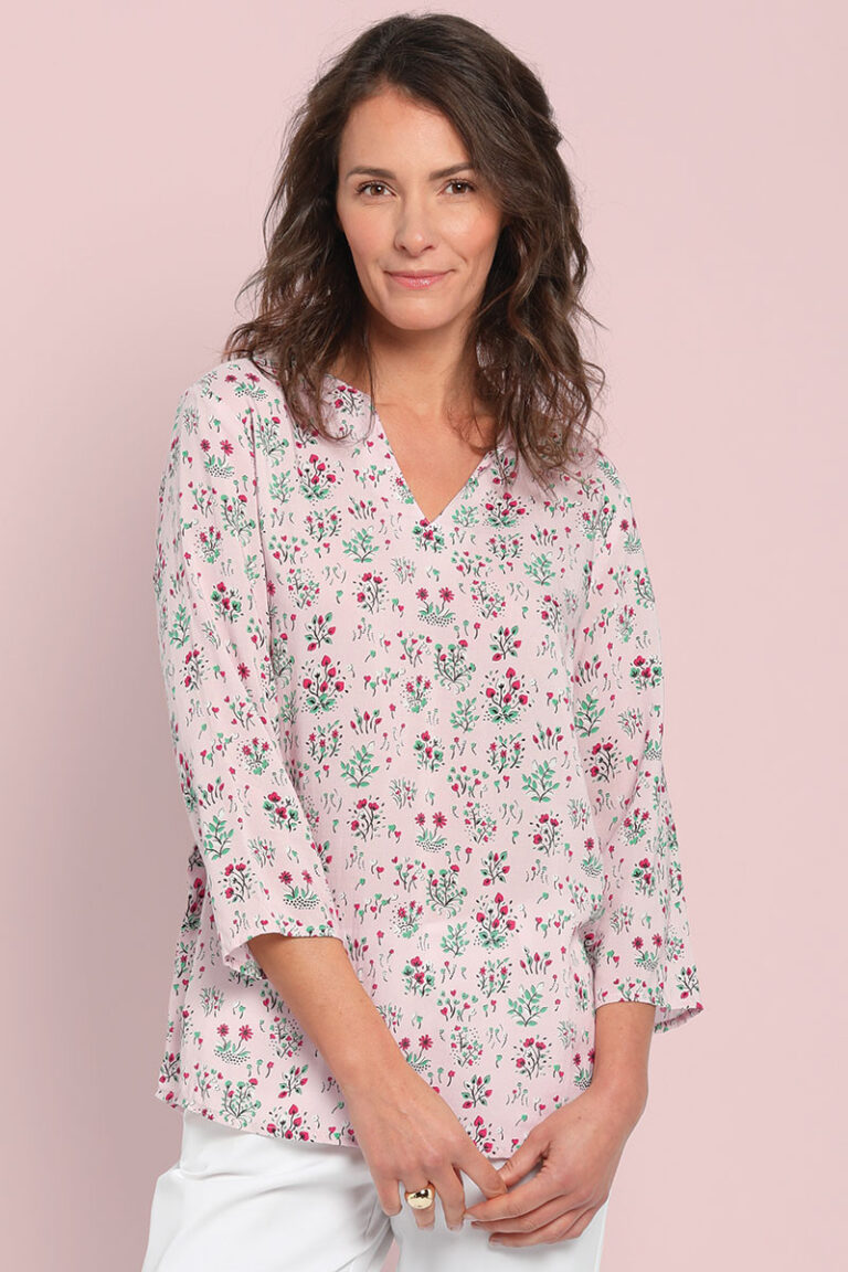 Maison Solfin - Blouse en viscose col tunisien Made in France| B.Solfin