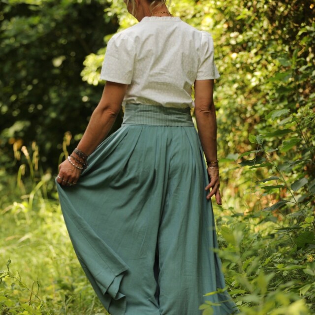 Quintessence - Blouse Ernestine coton léo blanc ton sur ton