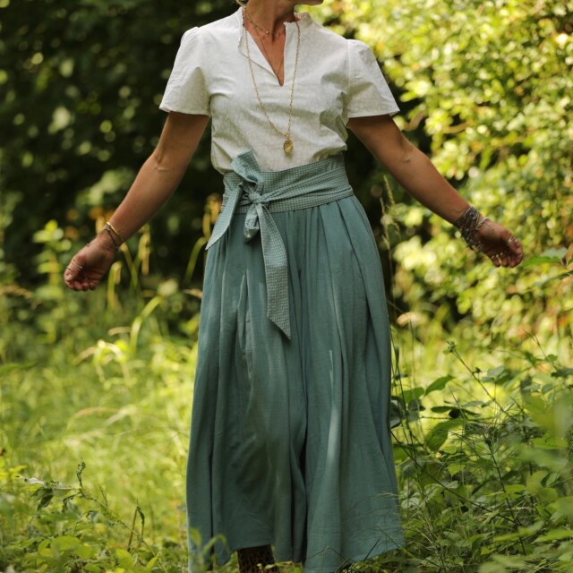 Quintessence - Blouse Ernestine coton léo blanc ton sur ton