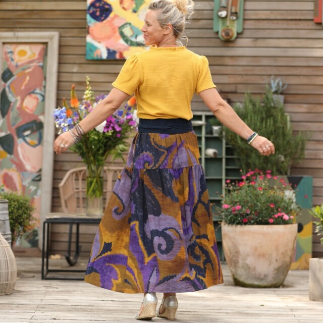 Quintessence - Blouse Ernestine double gaze de coton ocre