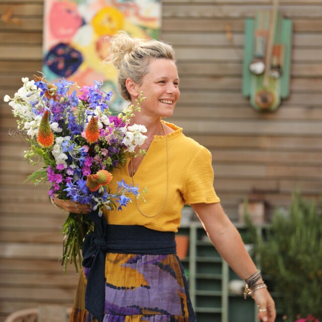 Quintessence - Blouse Ernestine double gaze de coton ocre