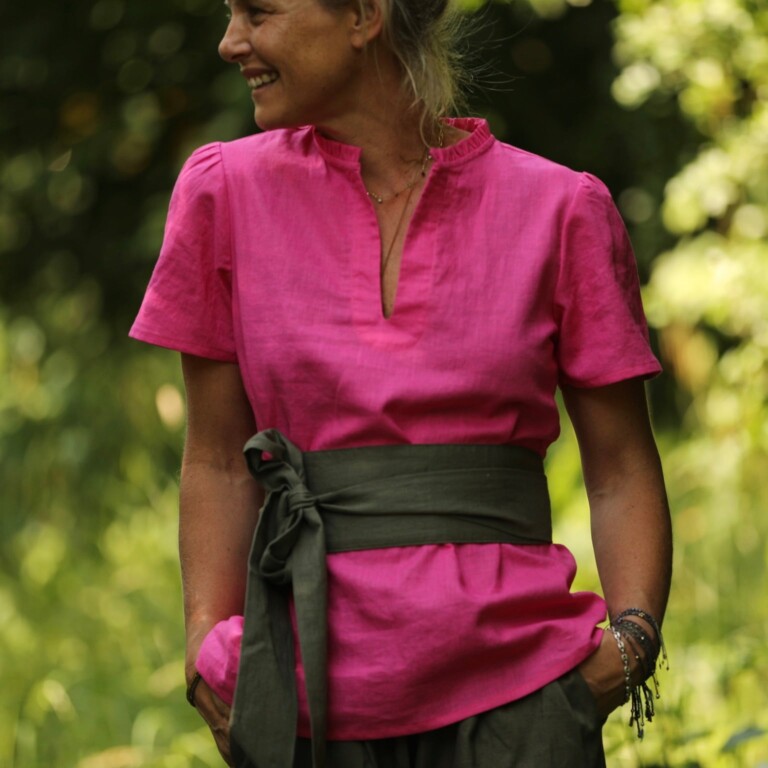 blouse ernestine lin fushia 873303 Quintessence - Blouse Ernestine lin fushia