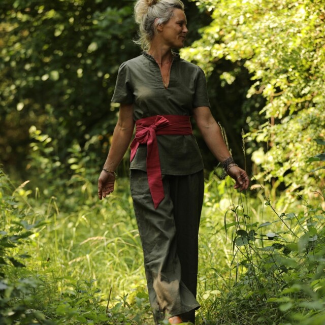 Quintessence - Blouse Ernestine lin kaki