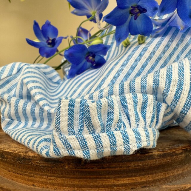 Quintessence - Blouse Ernestine lin/coton fine rayure bleue