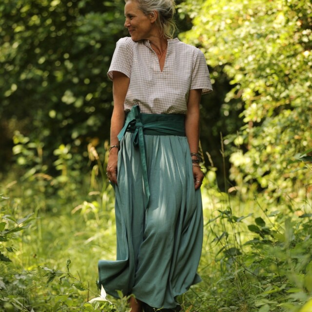 Quintessence - Blouse Ernestine vichy de coton ficelle