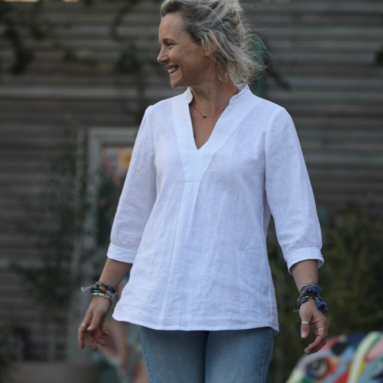 Quintessence - Blouse Isabeau - lin blanc cassé