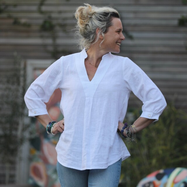Quintessence - Blouse Isabeau - lin blanc cassé