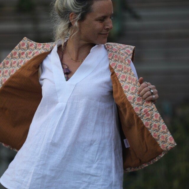 Quintessence - Blouse Isabeau - lin blanc cassé