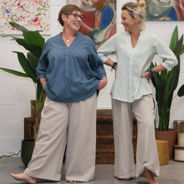 Quintessence - Blouse Isabeau - lin bleu indigo