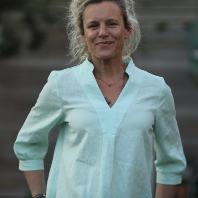 Quintessence - Blouse Isabeau - lin vert pep's