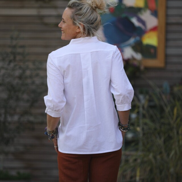 Quintessence - Blouse Isabeau - seersucker blanc