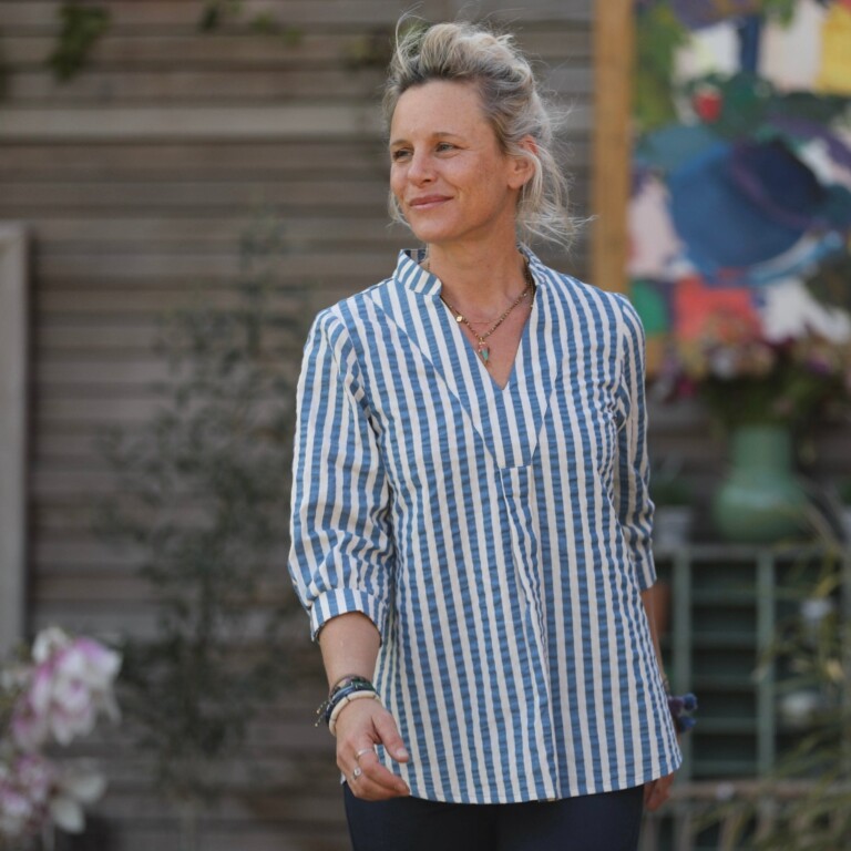 blouse isabeau seersucker large rayure bleublanc 677670 Quintessence - Blouse Isabeau - seersucker large rayure bleu/blanc