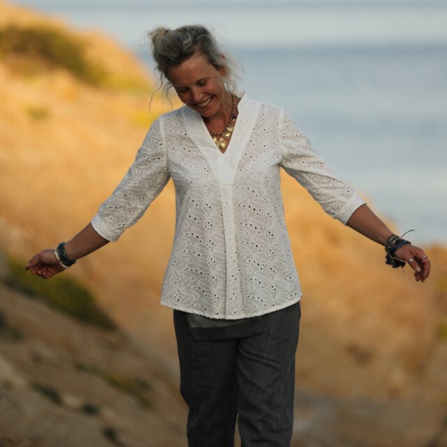 Quintessence - Blouse Isabeau - voile brodé feuillage