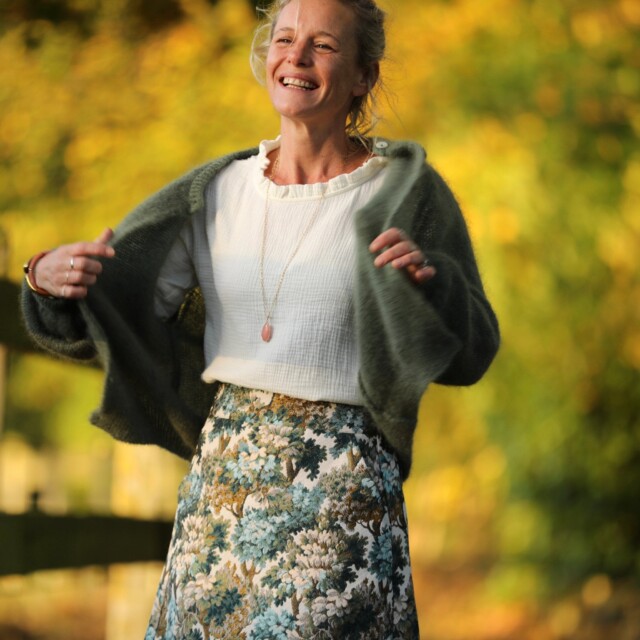 Quintessence - Blouse Janelle – Double gaze de coton ivoire