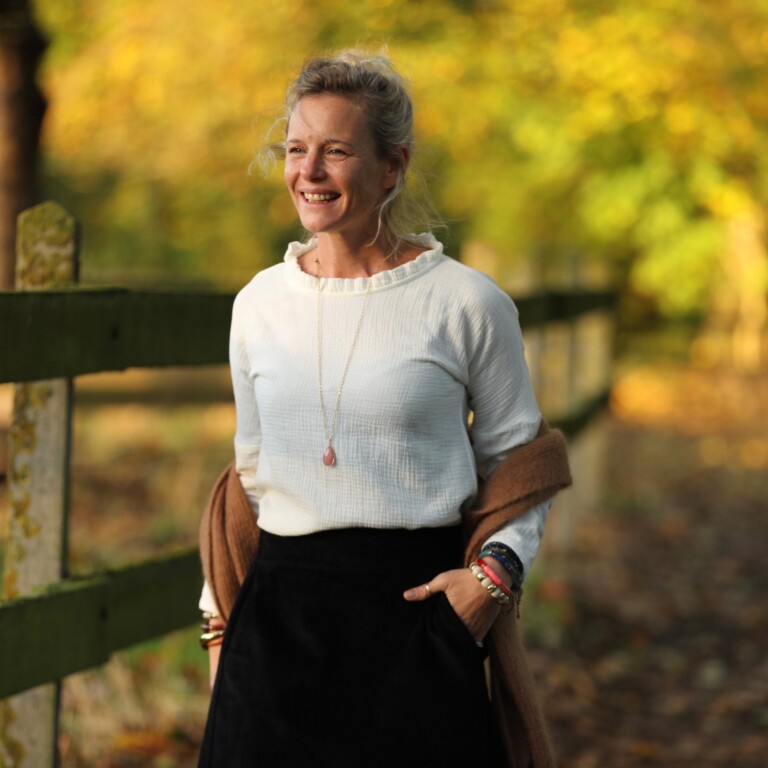 Quintessence - Blouse Janelle – Double gaze de coton ivoire