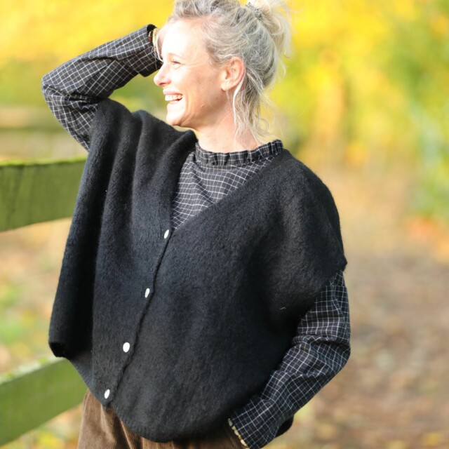 Quintessence - Blouse Janelle – Flanelle tartan noir