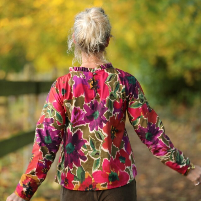 Quintessence - Blouse Janelle – Satin de coton fleuri Toscane