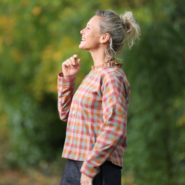 Quintessence - Blouse Janelle – tartan automnal en coton
