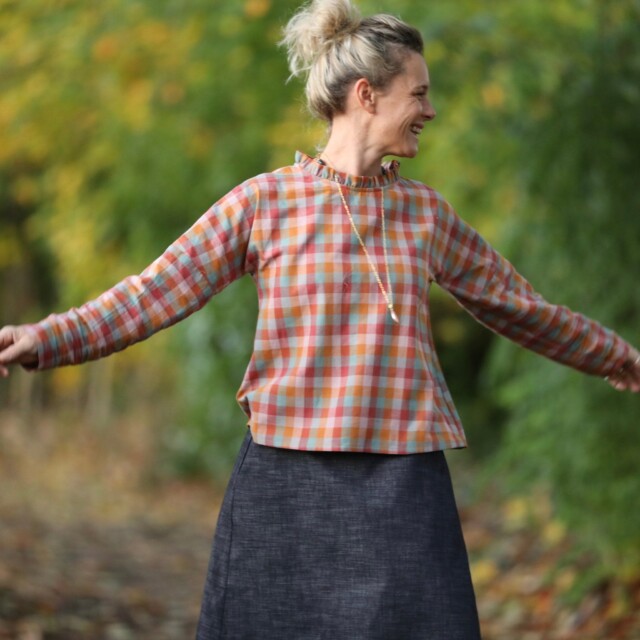 Quintessence - Blouse Janelle – tartan automnal en coton