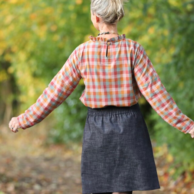 Quintessence - Blouse Janelle – tartan automnal en coton