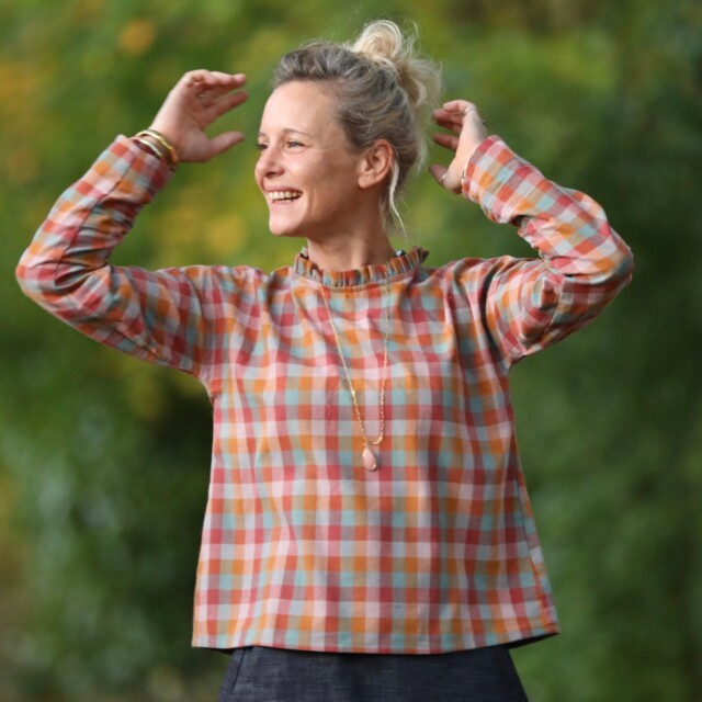 Quintessence - Blouse Janelle – tartan automnal en coton