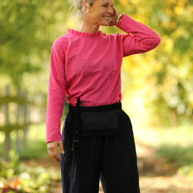 Quintessence - Blouse Janelle – Voile de coton fuchsia plumetis rose