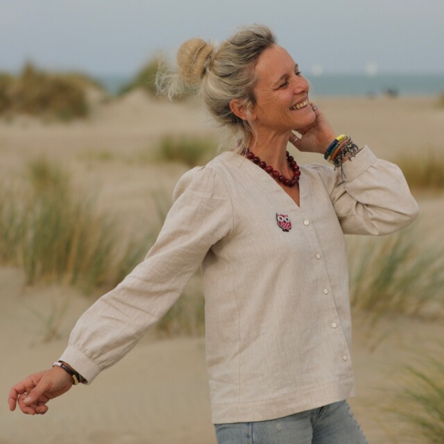 Quintessence - Blouse Léocadie - Chevron ficelle chiné