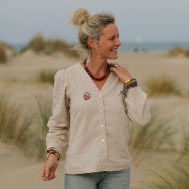 Quintessence - Blouse Léocadie - Chevron ficelle chiné