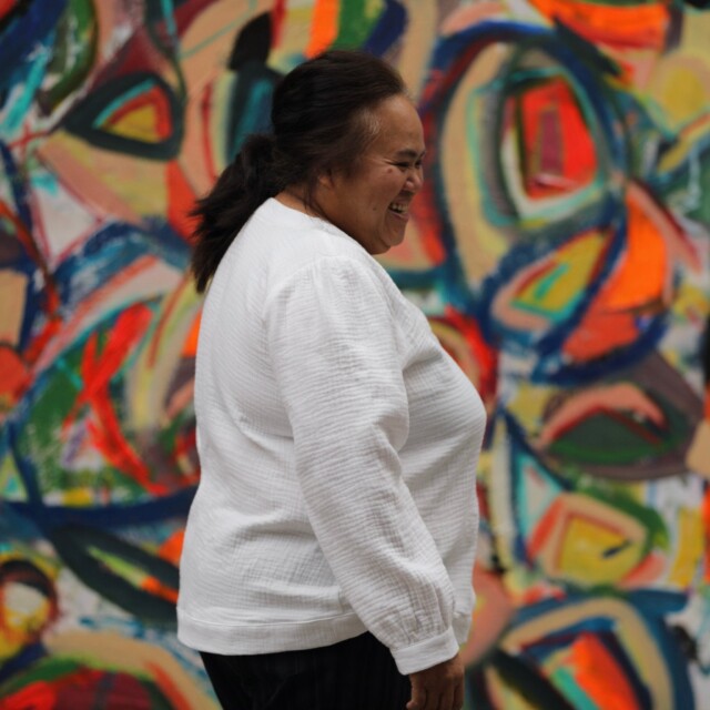 Quintessence - Blouse Léocadie - Chevron ficelle chiné