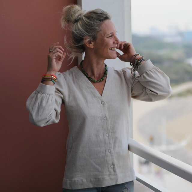 Quintessence - Blouse Léocadie - Chevron ficelle chiné