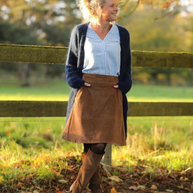 Quintessence - Blouse Léocadie - double gaze de coton rayé bleu/blanc