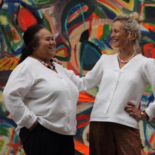 Quintessence - Blouse Léocadie - Double gaze de coton/lin jacquard fleuri marine