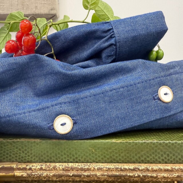 Quintessence - Blouse Léocadie - jean de coton bleu