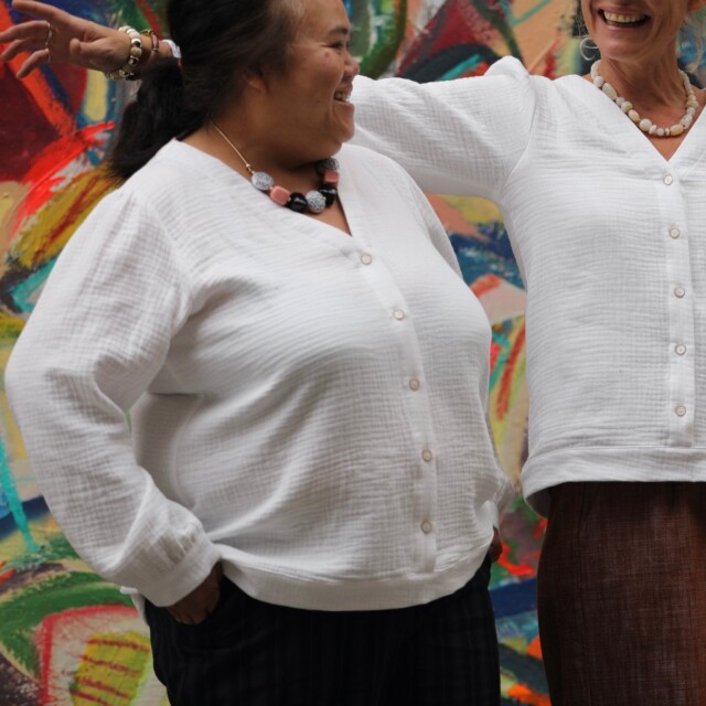 Quintessence - Blouse Léocadie - triple gaze de coton blanche