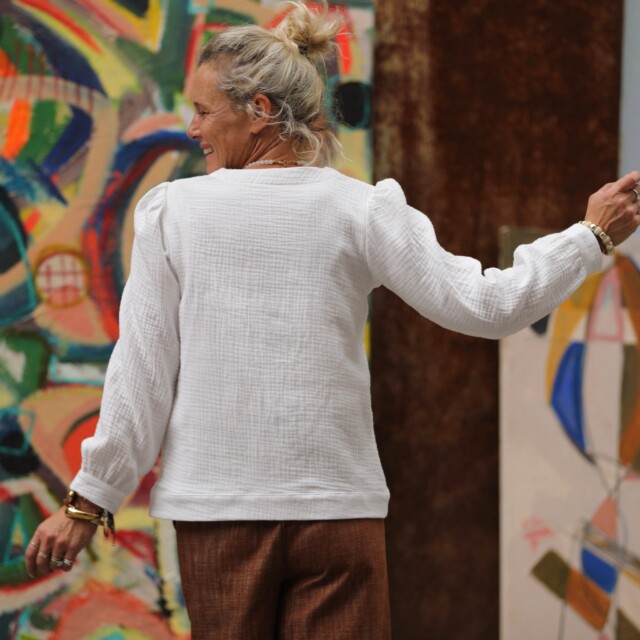 Quintessence - Blouse Léocadie - triple gaze de coton blanche