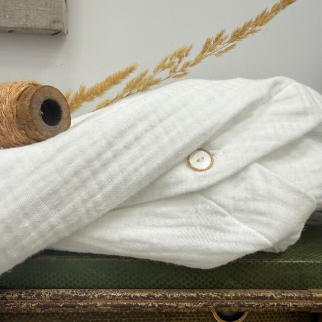 Quintessence - Blouse Léocadie - triple gaze de coton blanche