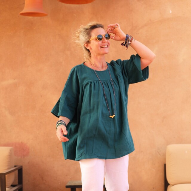 Quintessence - Blouse Léopoldine - double gaze de coton canard